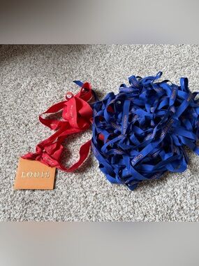 Louis Vuitton Red and Royal Blue Branded Ribbons